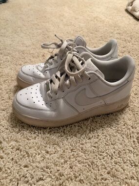 Nike Air Force 1s White Low-Top Leather Sneakers